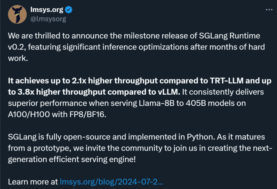 加速Llama 405B推理：LMSYS Org推出全新SGLang