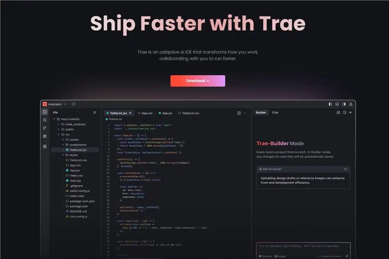 字节跳动发布全新的 AI IDE 产品： Trae