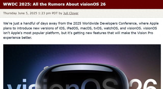WWDC 2025前瞻：visionOS 26将带来哪些新功能？