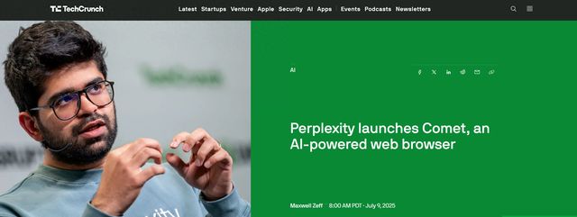 英伟达支持的Perplexity推出AI智能体浏览器Comet