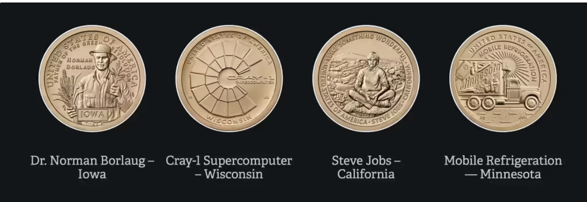 美国铸币局官宣：苹果联合创始人乔布斯将登上美国创新一美元硬币